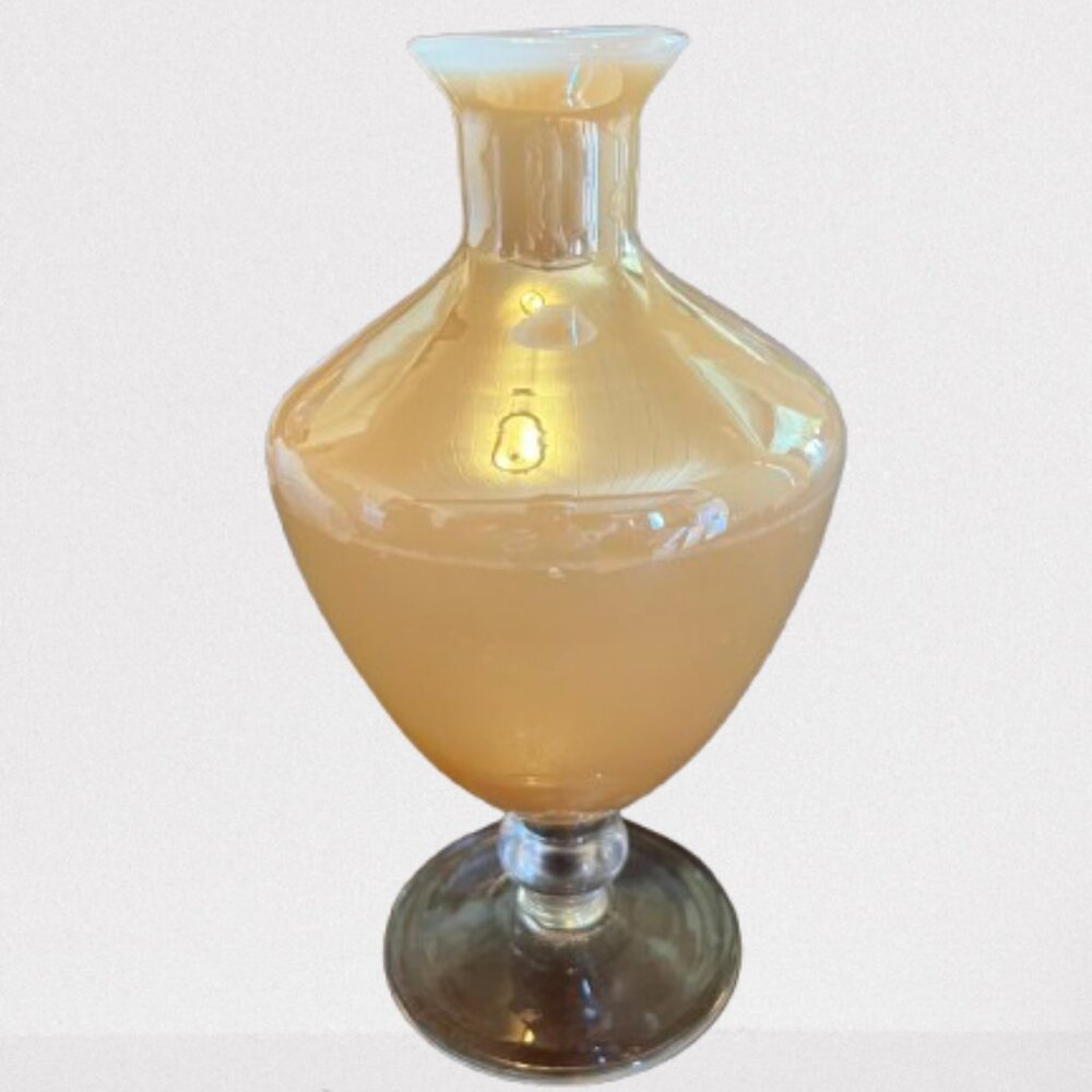White Cristal Murano Italian Glass Vase